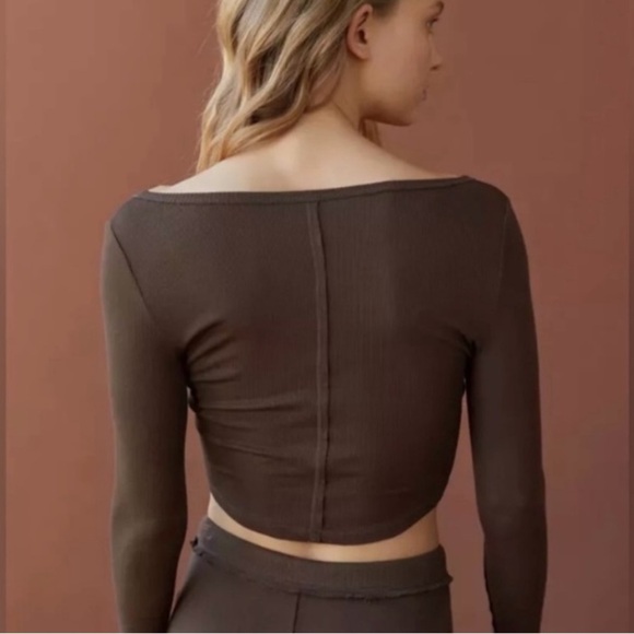 Urban Outfitters Out From Under Sweet Dreams Lounge Long Sleeve Brown Size M - Picture 2 of 5